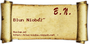 Blun Niobé névjegykártya
